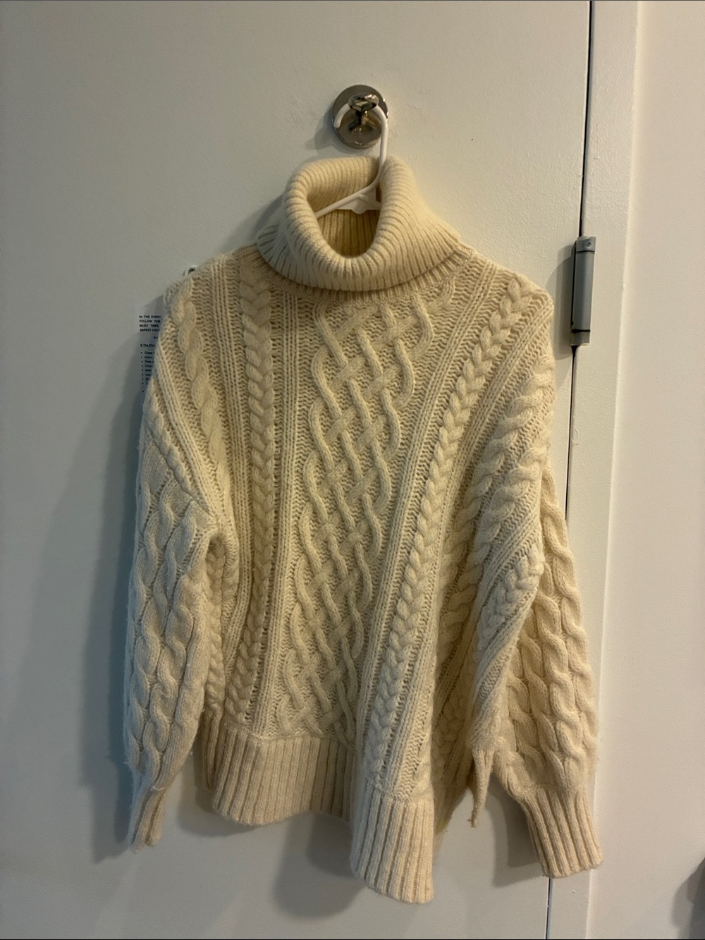 A.L.C. Cream Cable-Knit Turtleneck Sweater